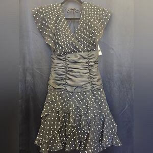 Heidi J, usa, vintage, 80s, Polka-dot, dress, black and white, layers, costumes